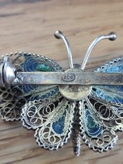 800 European Silver STUNNING BUTTERFLY Brooch. Vintage. Artistic.