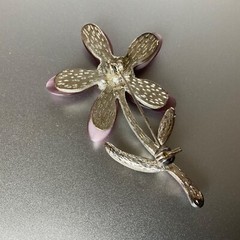 Vintage Jewelry Floral Dragonfly Butterfly Pin Lot Metal Enamel & Rhinestones