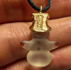 Avon Vtg Pendant Gold Tone Hat Frosted Snowman Christmas Holiday Jewelry