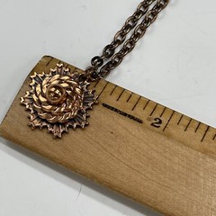 Vintage Copper Necklace and Clip-on Earring Chain Metal Clusters