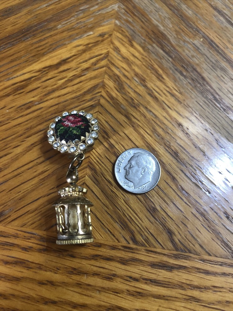 Antique Vintage Bird Cage Perfume Pendant Stamped Austria Beautiful Detail
