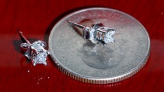 14k white gold stud earrings 0.20ct natural diamond vintage 0.65gr N3617