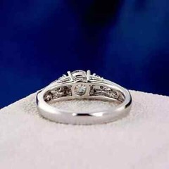 Art Deco 3.00Ct Round Cut Lab Created Diamond 14K White Gold FN Engagement Ring