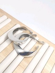 Vintage Elsa Peretti Tiffany & Co Sterling Silver Halston Era Hoop Earrings Rare