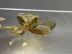 VTG Gold Tone Bow Brooch Pin Large Tona Rhinestone Accents