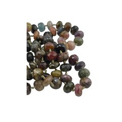 32″ Genuine Multi Tourmaline Faceted Hand Knotted Gemstone Necklace 925