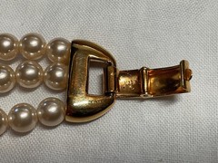 Napier faux pearl necklace with gold tone accents and bracelet