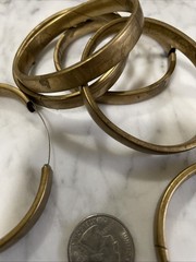 Vintage Natural Aged Patina Solid 9 Mm Brass Smooth Minimalist Bangle Bracelet