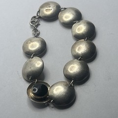 Vintage Sterling, silver, and black onyx bracelet Boma, 925 7 to 7.5″