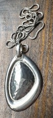 Vintage Silpada Israel 925 Sterling Silver Modernist Pendant w/ Italy GMG Chain