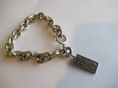 Vintage Silver plate chunky charm bracelet