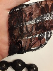 Estate Lace Faux Pearls Lanvin? Style Sash Necklace