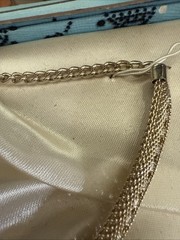 Vintage Rhinestone And Gold Mesh 3 Piece Jewelry Set With Original Box