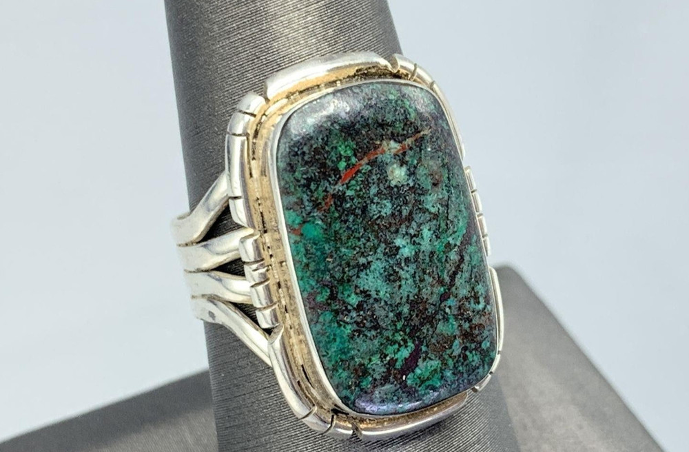 Sterling Silver Ring, Authentic Eilat Stone Ring-Size. 7.25