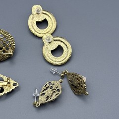 Vintage 1928 Jewelry Lot Ceramic Rose Flower Rhinestone Victorian Faux Pearl