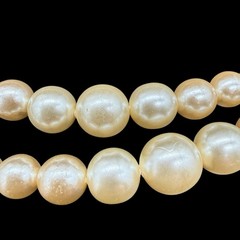 Vtg Double Strand Graduated Faux Pearl Necklace Fancy Box Clasp 21” Cottagecore