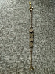 Goldette Vintage Charm Slide Bracelet Gold Tone Enameled 7 Inches Flower Star