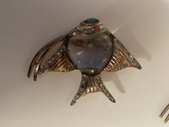Coro Duette 1940s Vermeil Sterling Jelly Belly Angel Fish Brooch