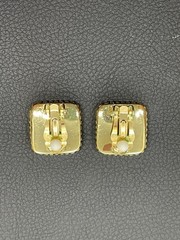 Vtg Coin Clip-on Earrings Gold Tone Roman Greek Revival Costume Jewelry Talbots