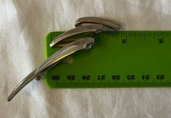 Gold Tone Vintage ZigZag Squiggle 3.5 in Brooch Pin with Locking Safety Catch