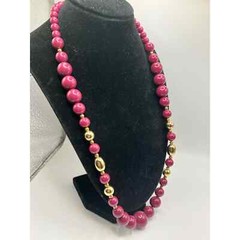 Red and Gold Beaded 25.25 Inch Necklaces!