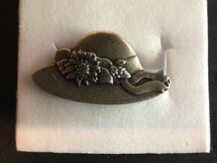 Birds and Blooms Pewter Lady’s Hat Pin/Brooch- Limited Edition .. Signed 2005
