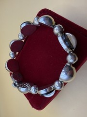 Antonio Pineda 970 Silver Black Onyx Modernist Bracelet Taxco – Eagle 21 – 74.8g