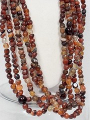 RARE Vintage Chinese Real Carnelian Hand Beaded necklace Multi Strands 925 Clasp