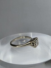 Antique Art Deco .25ct Diamond 14K White Gold Ring Sz 4 1/2 Estate Fresh