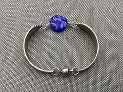 Vintage Silver Plate Spoon Bracelet Antique Magnetic Clasp & Lobster Claw Chain