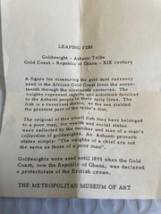 VINTAGE SIGNED METROPOLITAN MUSEUM OF ART LEAPING FISH BROOCH / INFO SHEET & BOX