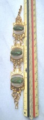 SALE!!! VINTAGE EGYPTIAN REVIVAL PHARAOH GLASS CABACHON SOLID BRASS BRACELET OLD