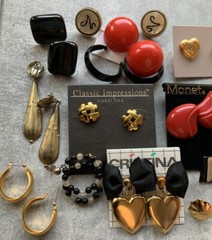 Vintage Jewelry Lot Of 20 Pairs (40 Pcs) Earrings Monet Christina KC