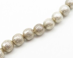 925 Sterling Silver Vintage Shiny Tassel Ends Etched Prayer Beads TR2492