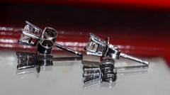 14k white gold stud earrings 0.20ct natural diamond vintage 0.65gr N3617