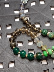 18 Inch Green AV Max Beaded Necklace