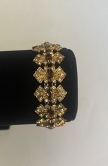 Camrose & Kross Jackie Kennedy Vintage Amber And Crystal Gold Link Bracelet