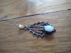 Vintage Moonstone Gold Filled Pendant 1in