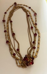 Verified RARE 40’s Miriam Haskell Multi Detailing Strand W/ Faceted Crystal