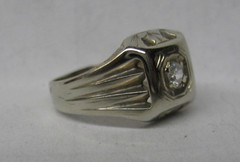 VICTORIAN ANTIQUE 10KW GOLD OLD EUROPEAN CUT DIAMOND BAND PINKY RING SIZE 2.75