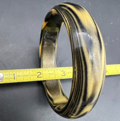 Vintage Black and Gold Metallic Swirl Bakelite Bangle Bracelet Tested 30g