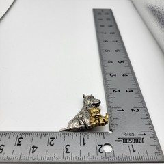 Vintage Liz Claiborne Scottie Dog Puppy Brooch Mom baby Scottish Terrier