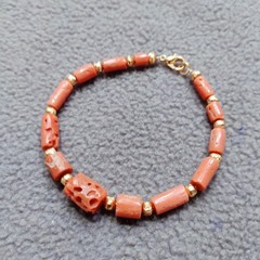 Italy Coral Bracelet 100% Natural Coral Handmade Bracelet Coral Gemstone Jewelry
