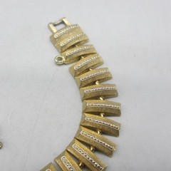 Vintage MCM Bracelet Textured Gold Tone Links Safety Chain