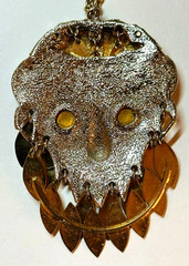 Vintage 1960’s Mixed Metals Stones Unsigned Lion Head Articulated Mane Necklace