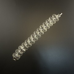 Vintage Coro Bracelet Silver Tone Scroll Open Work Link 1950s MCM Botanical