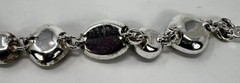 Vintage Scarab Bracelet Faceted Multi Colored Purple and Gold 7.5” Marked