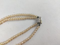 Vintage LAGUNA FAUX PEARL Necklace & Earring Set in Silver Tone