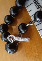 Vintage Necklace Beaded Black Tie