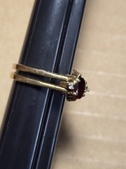 Vintage 14 K GE Gold Plated Set Cubic Zirconia And Ruby REBERSIBLE Ring – 9.25